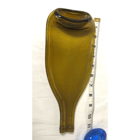 Upcycled Flattened Wine Bottle Spoon Rest/ Cheese Crackers Tray - Picture 7 of 8